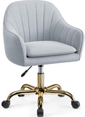 Comfy Velvet Vanity Chair with Wheels for Modern Home Office