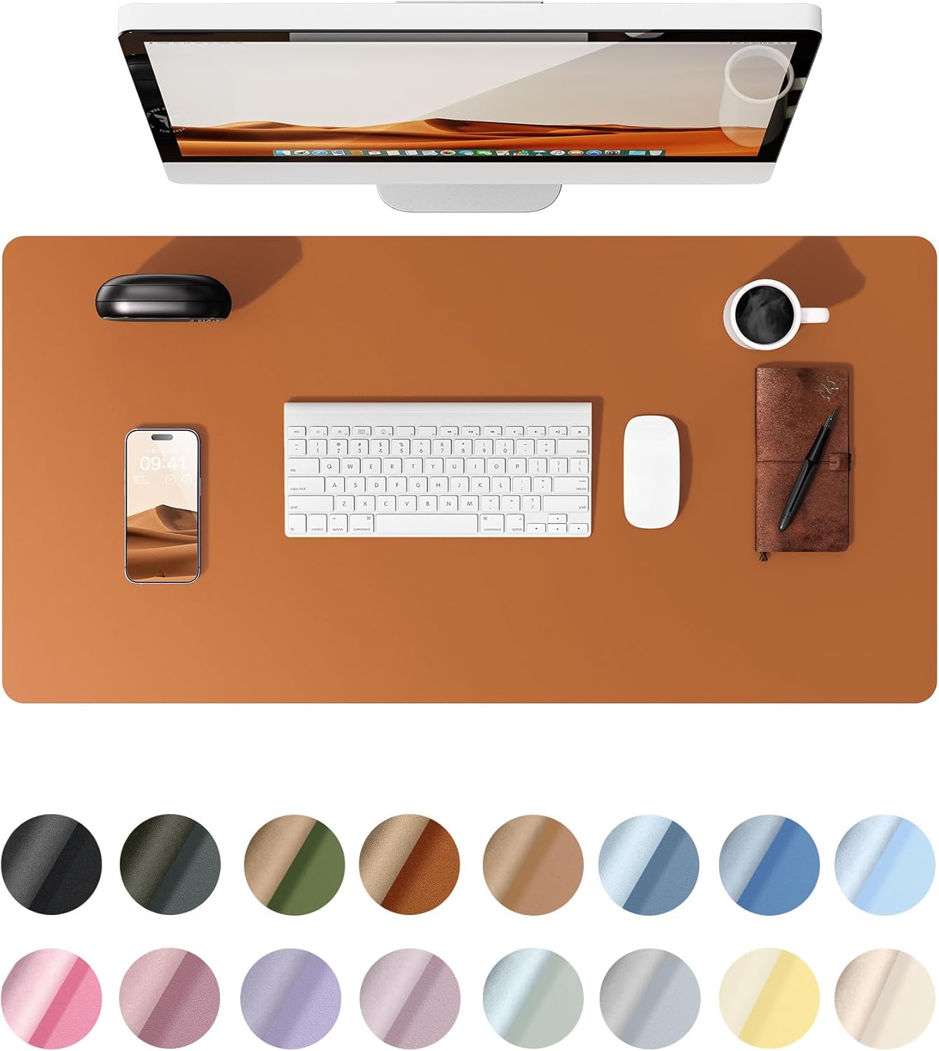 Large Waterproof Desk Pad: Non-Slip PU Leather 23.6 x 13.8