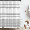 Black and White Shower Curtain 70x72 in - Modern Striped Waterproof