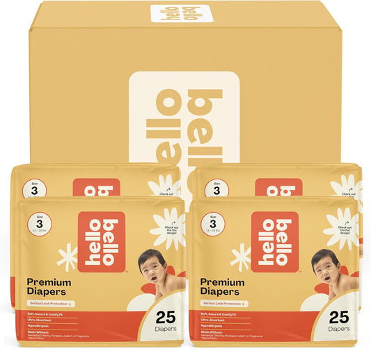 Hello Bello Flower Child Size 3 Diapers - Soft & Hypoallergenic - 100 Count