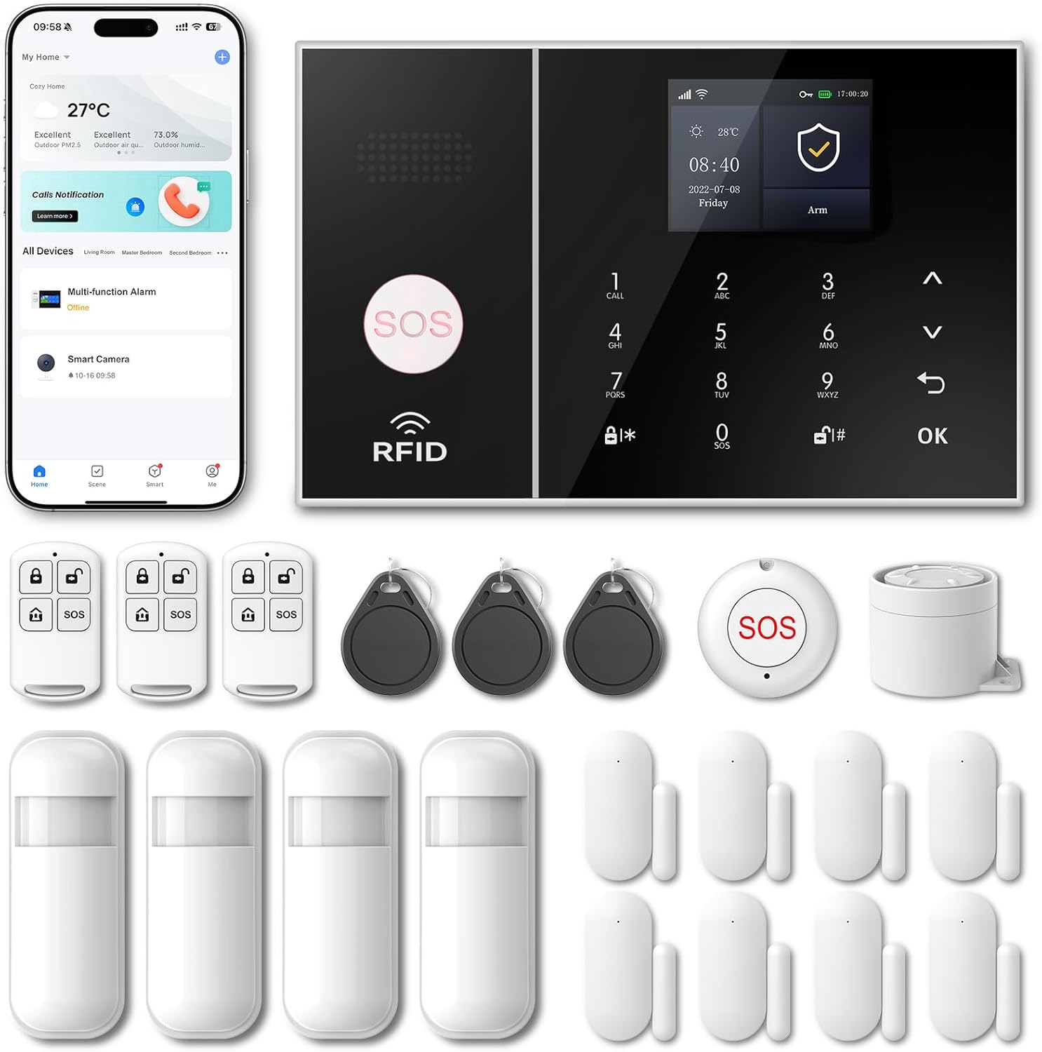 Home Security Systems for House with App Alerts and WiFi