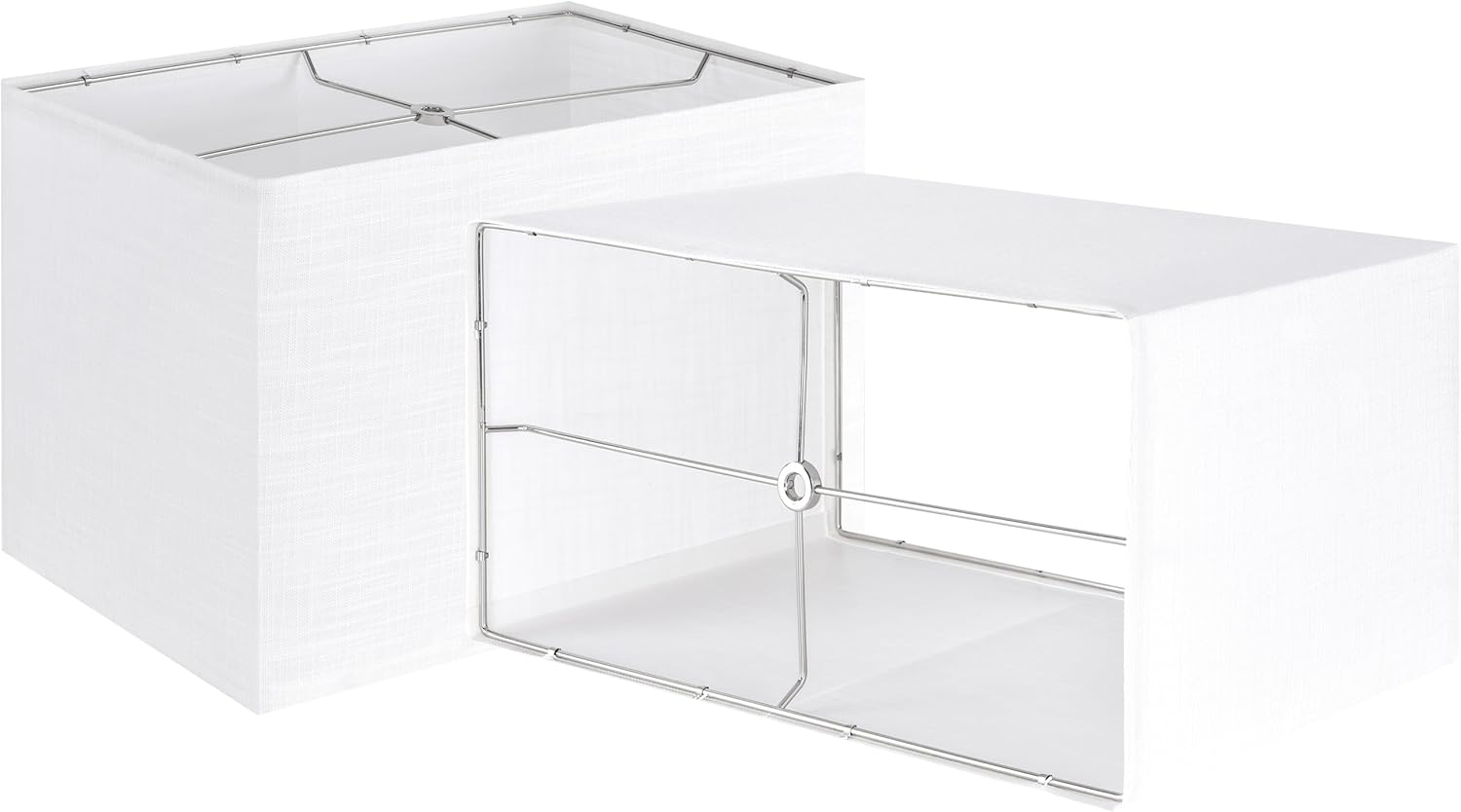 GOSO 8914 IN White Linen Texture Rectangle Lamp Shades Set of 2