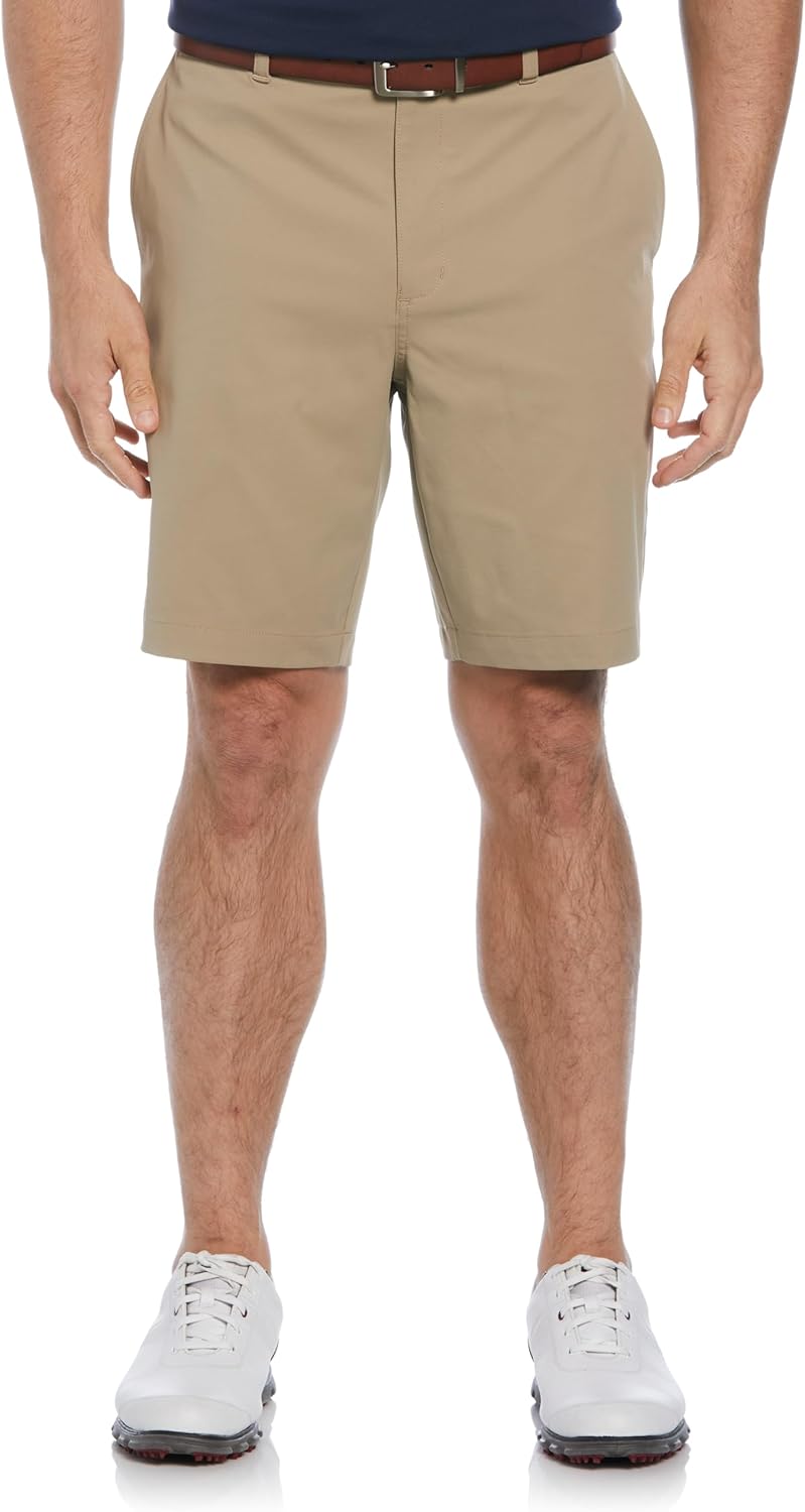 PGA TOUR Mens 9 Flat Front Golf Shorts with Active Waistband
