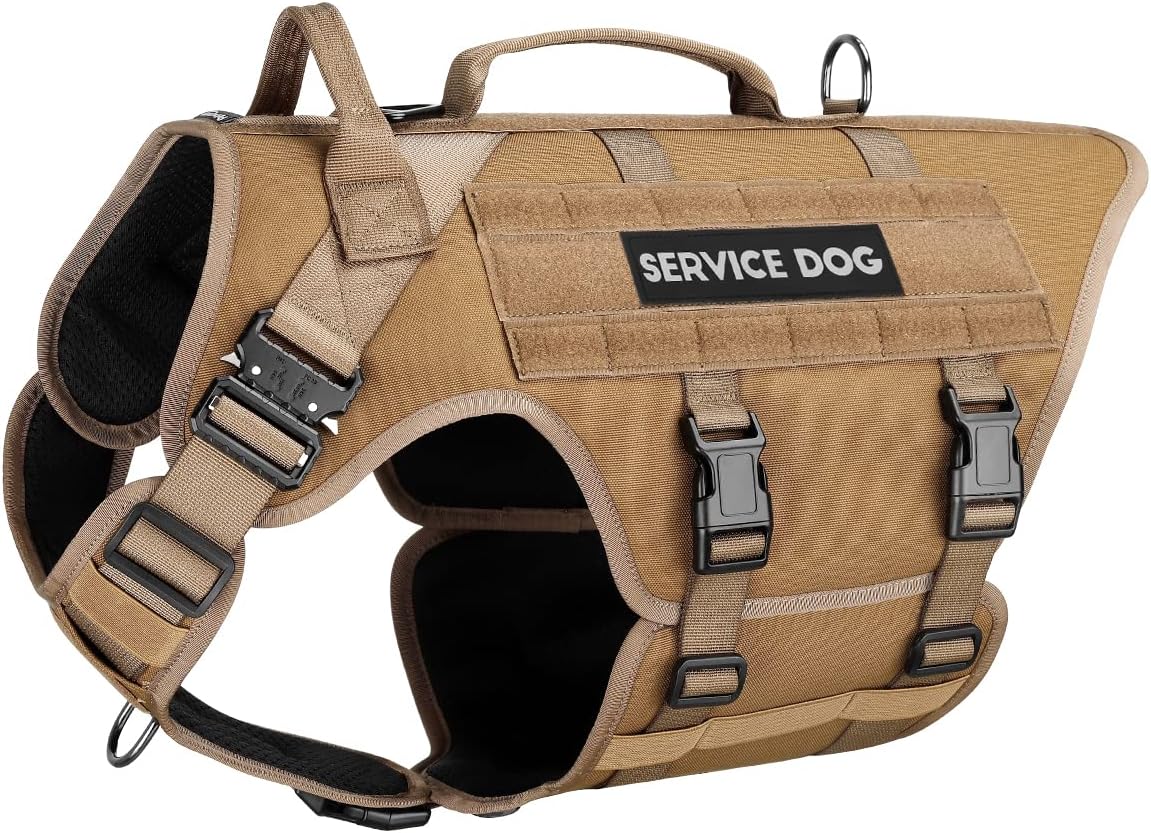 Tactical Dog Harness for Large Dogs - Fully Body Coverage Vest