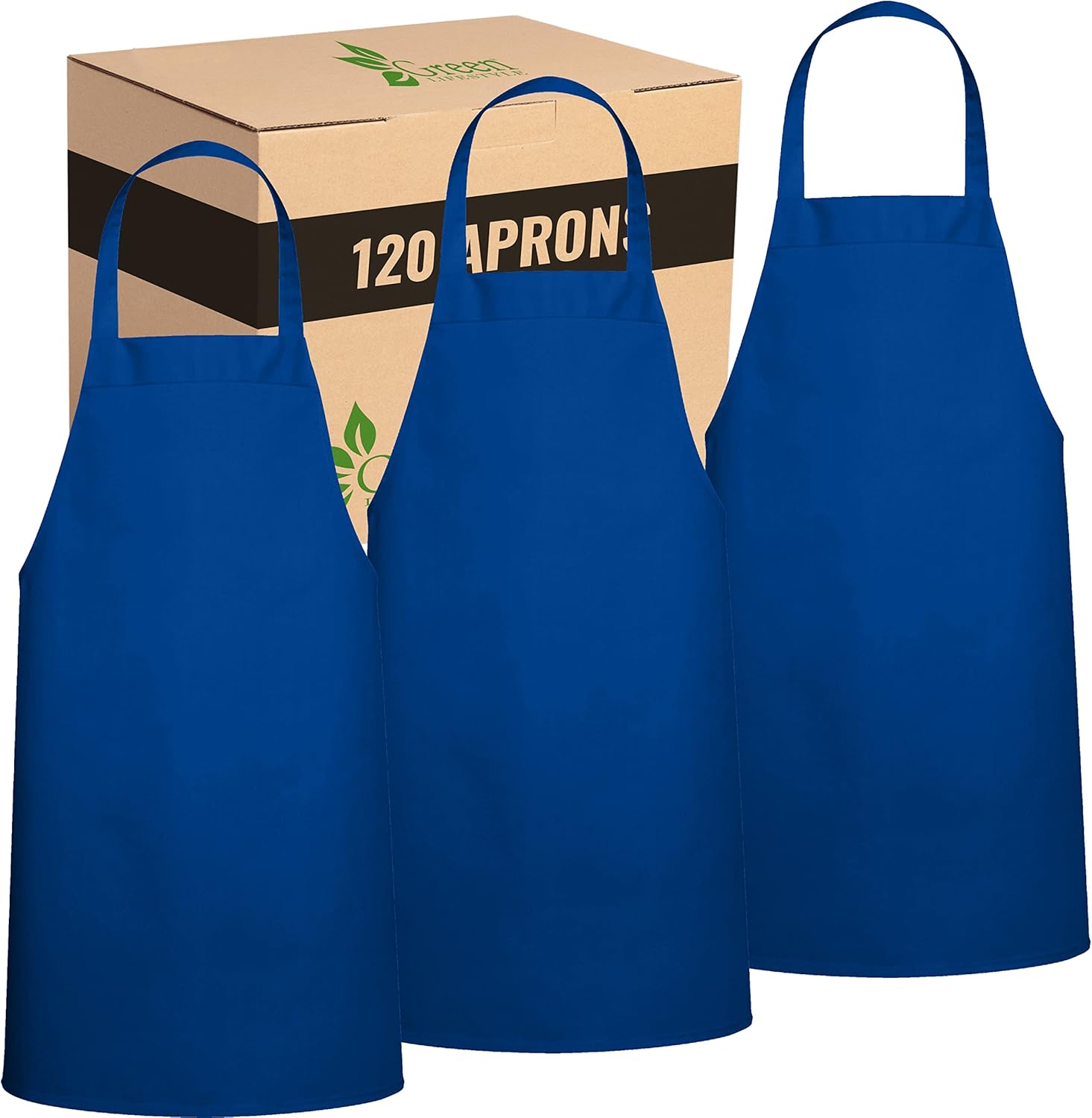 Professional Chef Apron for Men and Women - Royal Blue 120 Pack