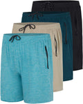 Men's Mesh Athletic Zipper Shorts 7in Inseam 4 Pack - Secure