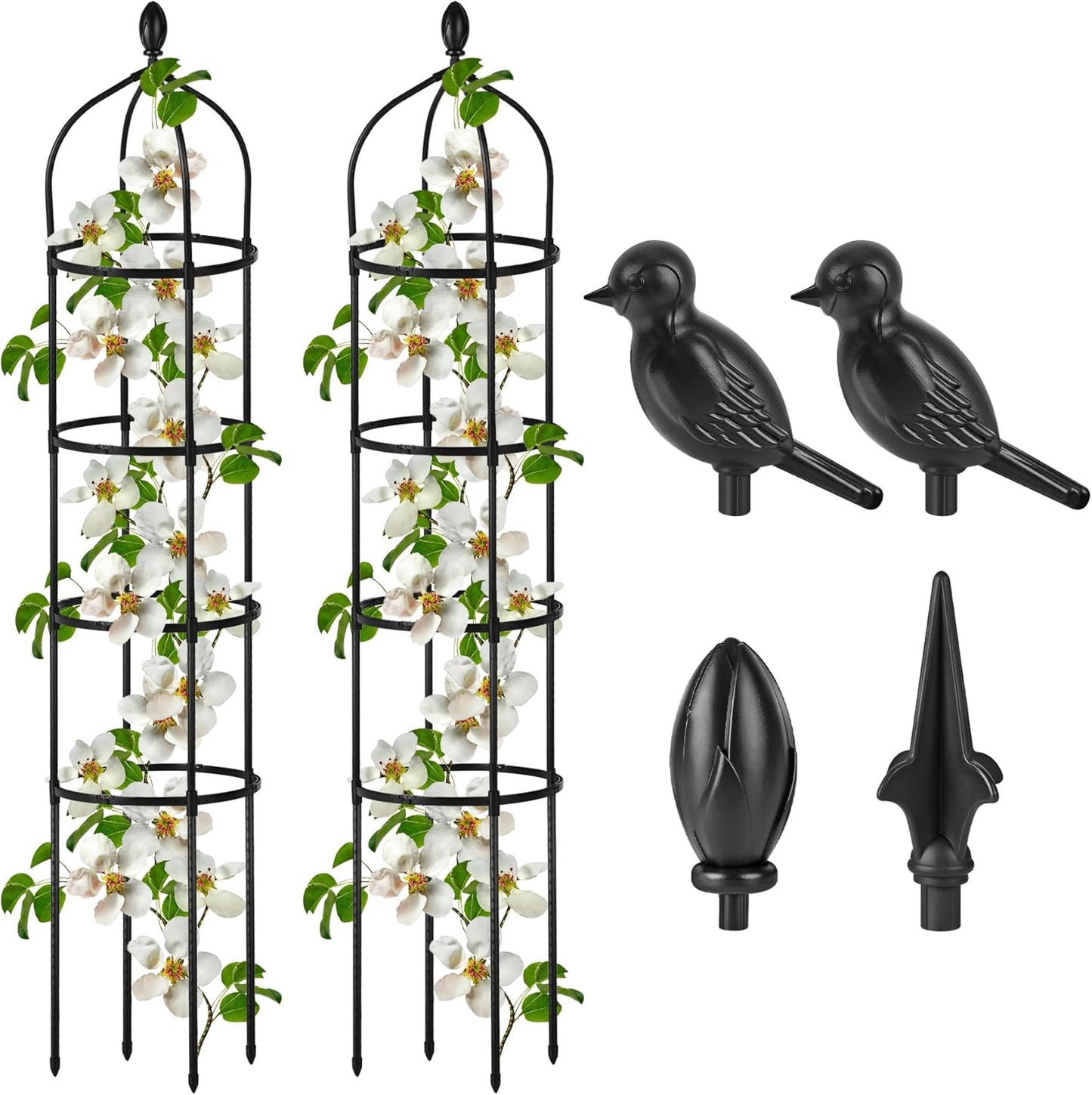 2 Pcs 6 Ft Garden Obelisk Trellis for Climbing Plants Support