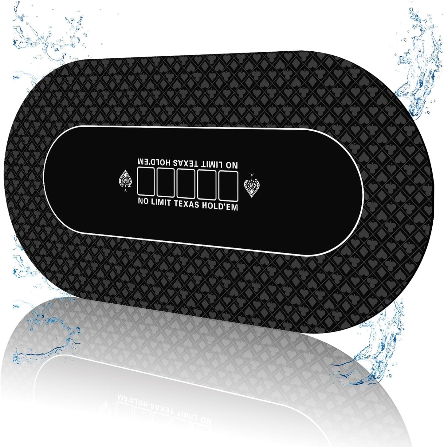 Waterproof 70 x 35 Inch Poker Mat for Professional Games