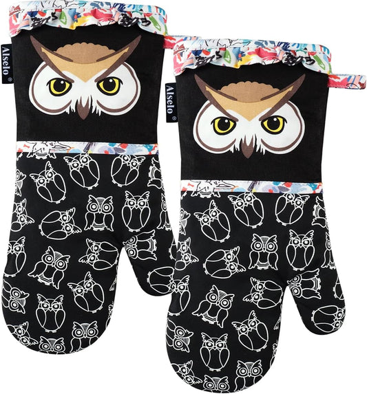 Alselo Heat Resistant Animal Design Oven Mitts Set