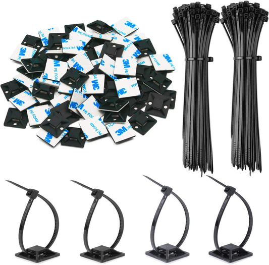 30 Pack 2 inch Zip Tie Adhesive Mounts for Cable Management