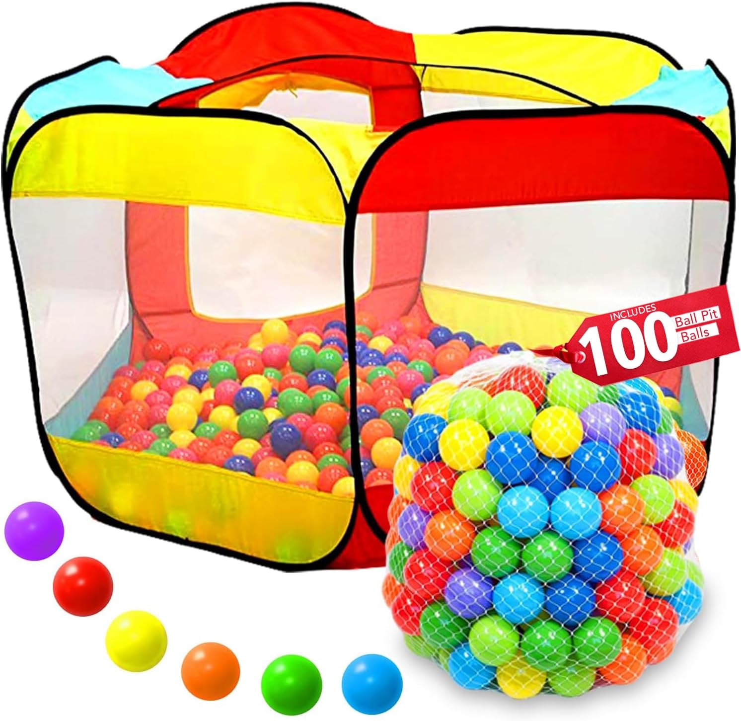 Kids Play Tent with 100 Balls - Extra Large Fun for All