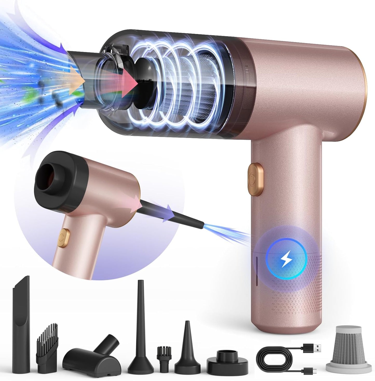 Powerful Cordless Car Vacuum - 16000PA Suction