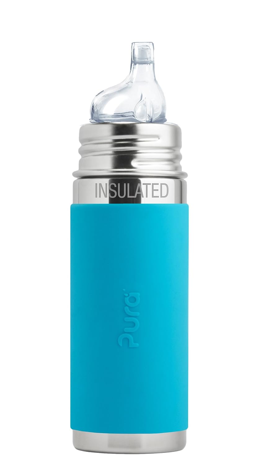 Pura Kiki 9oz Stainless Steel Insulated Sippy Bottle Aqua