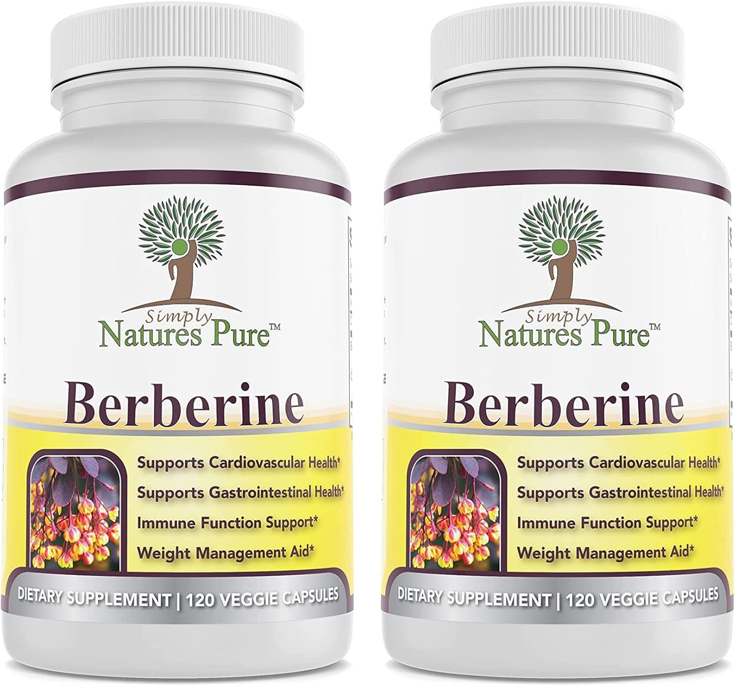 Simply Natures Pure Berberine HCl 500mg for Heart Health