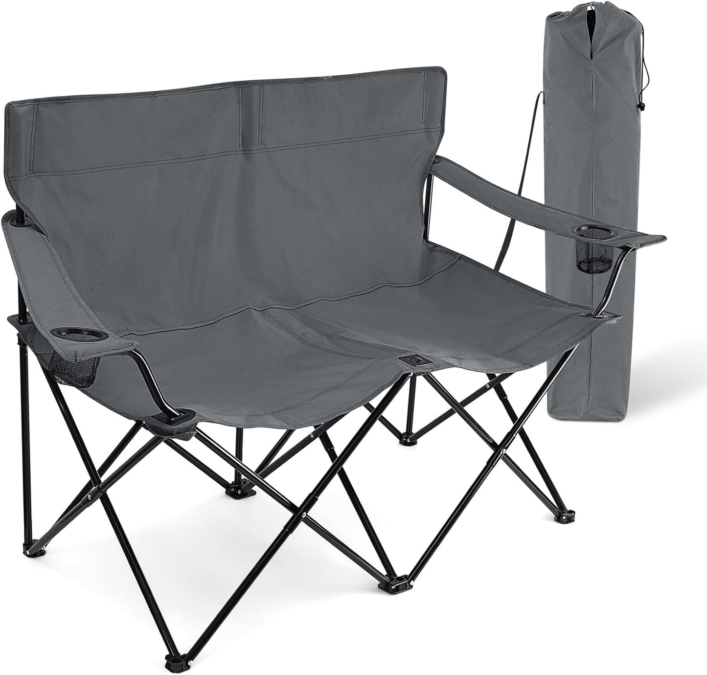 HaSteeL Double Seat Camping Chair - Portable & Spacious for 2 Persons