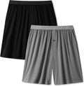 BAMBOO COOL Men's Pajama Bottoms Shorts 2 Pack - Soft, Breathable