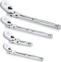 SK 4-Piece Flex-Head Ratchet Set - Smooth 90-Tooth Action