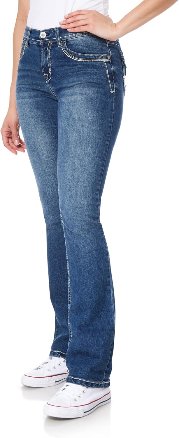 WallFlower Women's Legendary Bootcut Mid-Rise Jeans for All Sizes