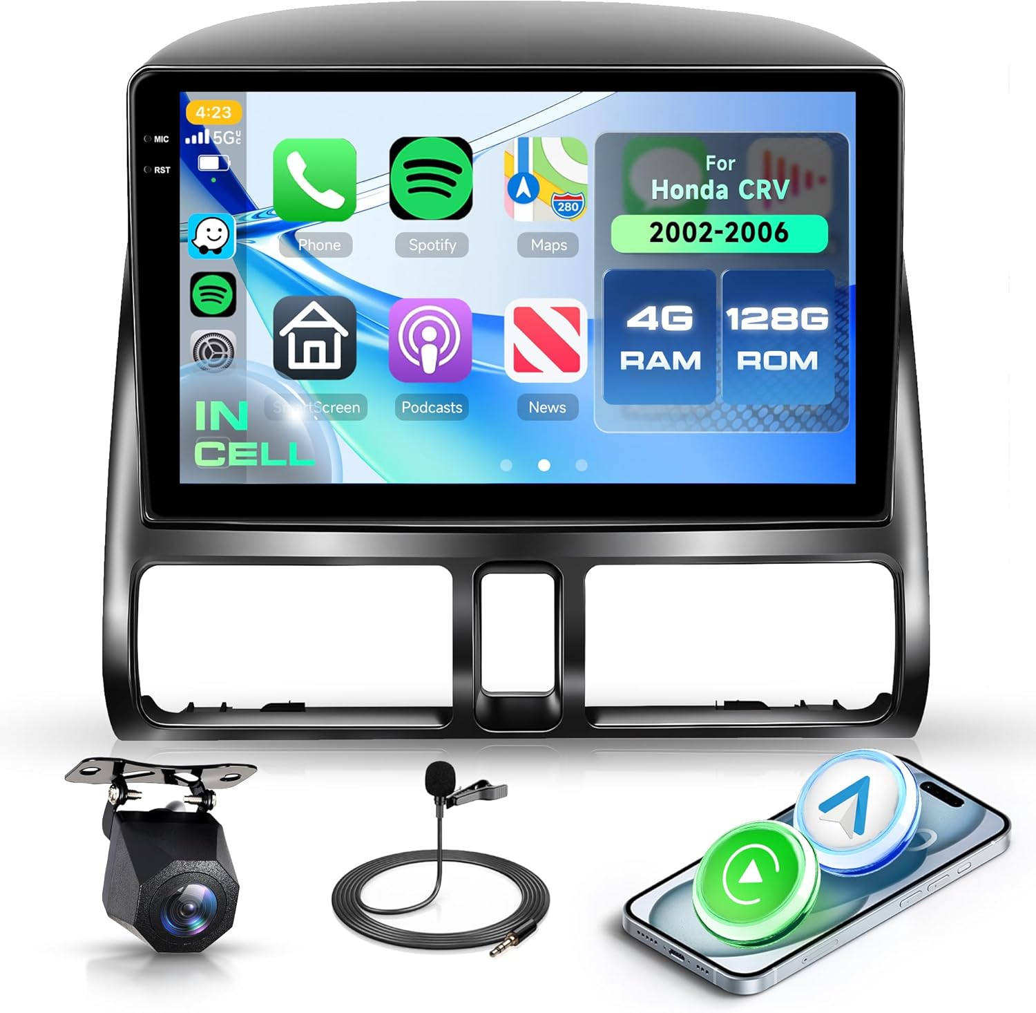 4+128G Android 15 Car Stereo for Honda CRV 2002-2006 Models