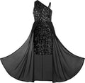 GRACE KARIN Girls Sequin One-Shoulder Dress Size 5-14 - Elegant Shoes