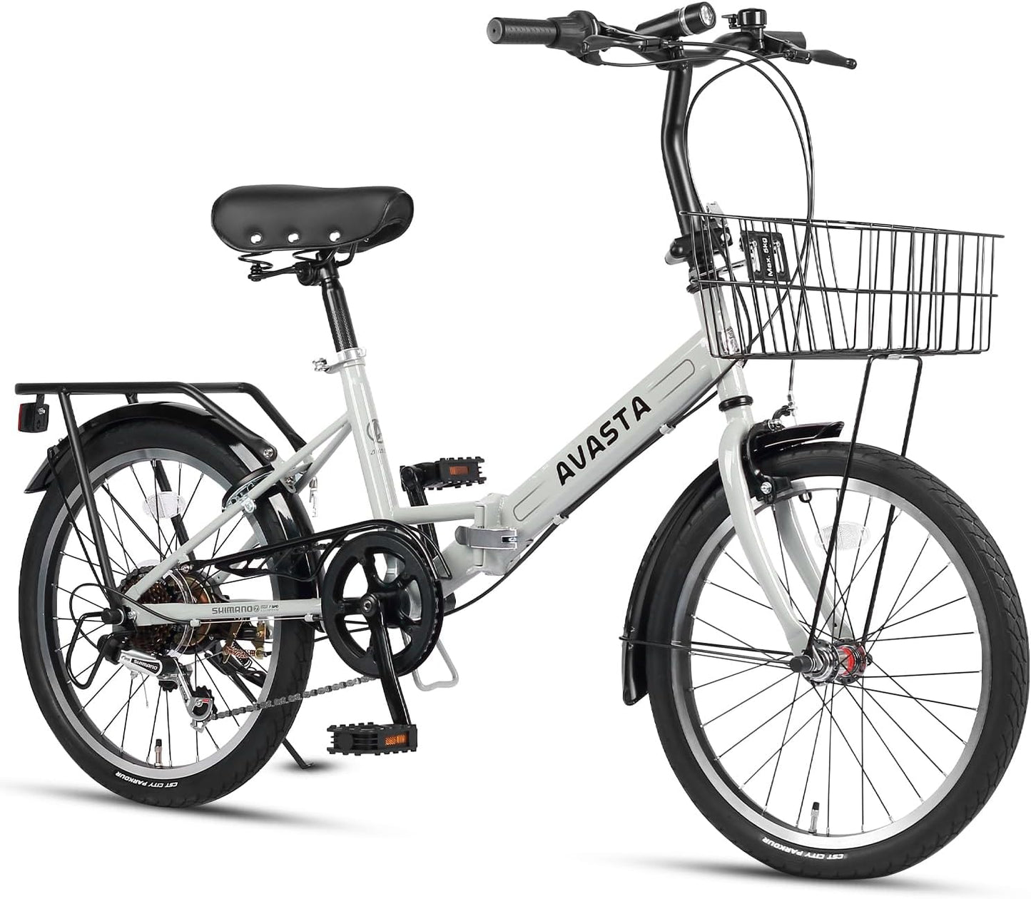 AVASTA Quartet 20 Inch Folding Bike with 7-Speed and Accessories