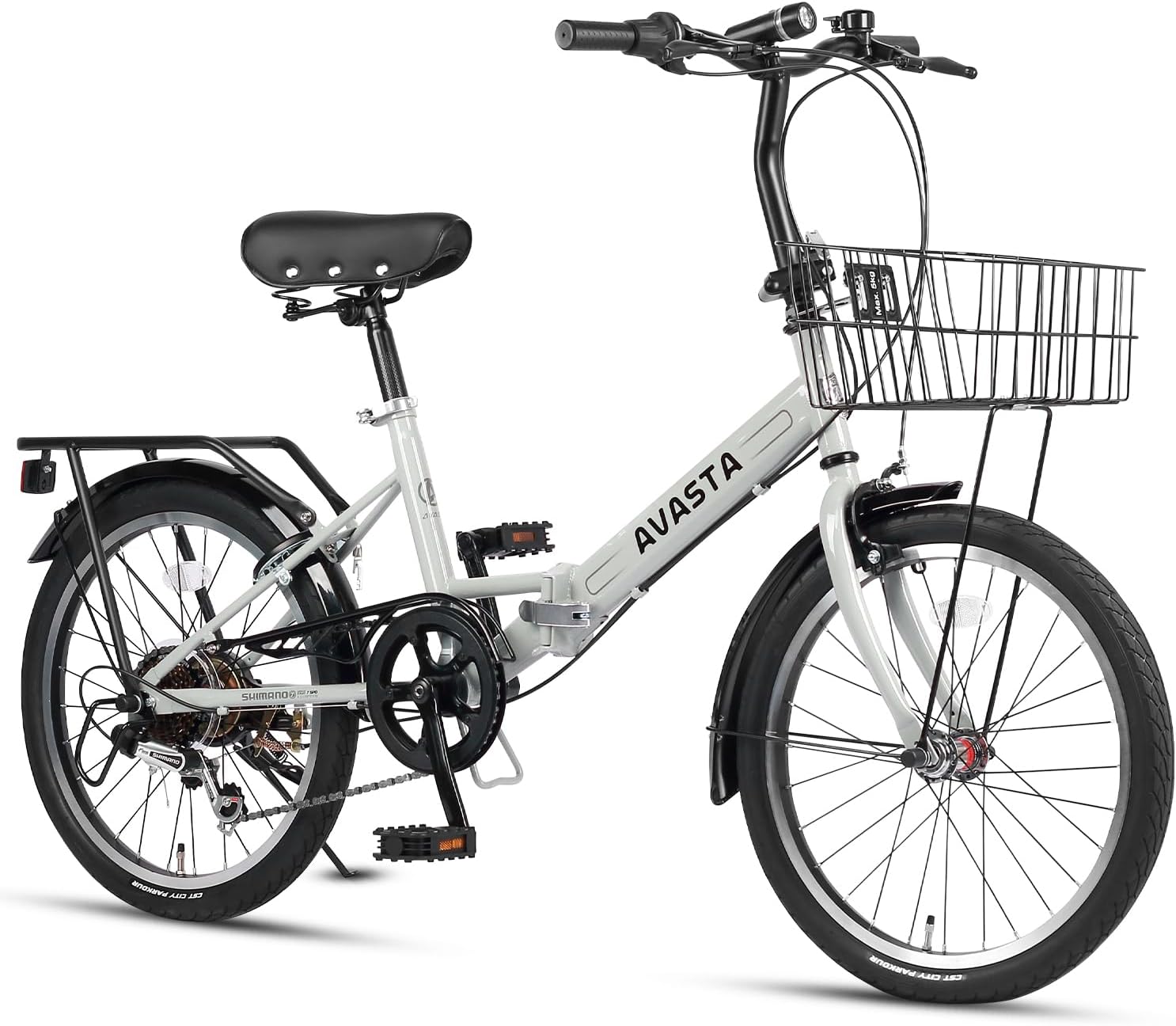 AVASTA Quartet 20 Inch Folding Bike with 7-Speed and Accessories