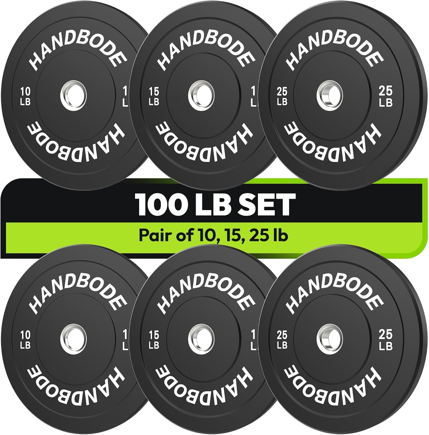 Bumper Plates 2-Inch Olympic Weight Plate Set for Home Gym
