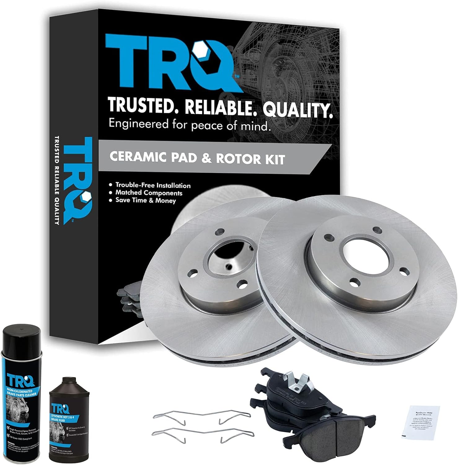 TRQ Front Brake Pad & Rotor Kit for 2005-2007 Ford Focus