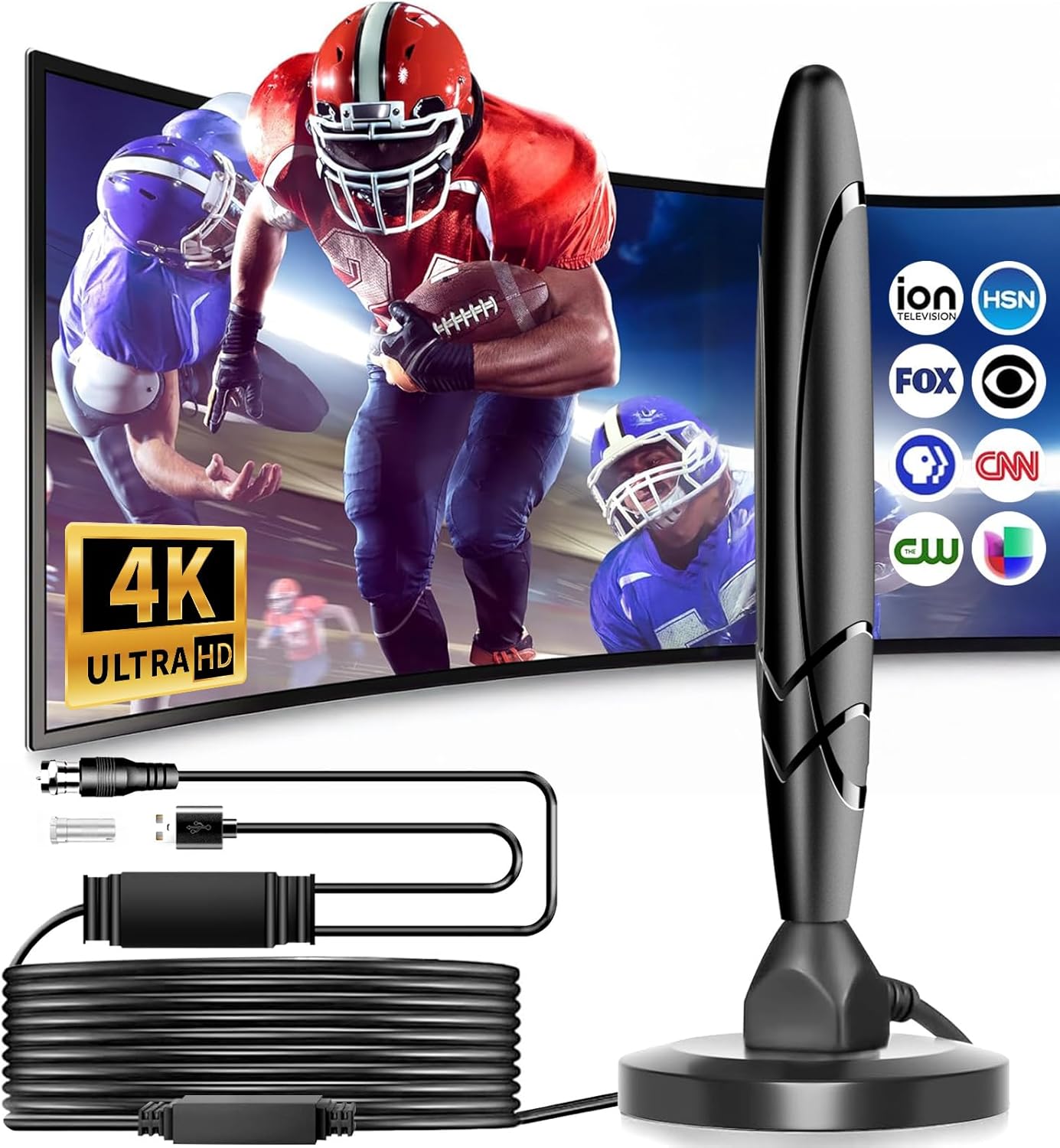 360 Long Range HD Digital Antenna for Smart TVs