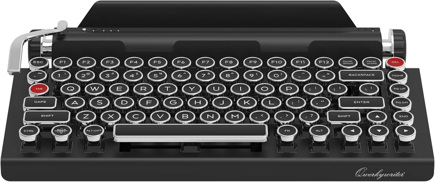 Qwerkywriter Retro Mechanical Keyboard with Tablet Stand Feature