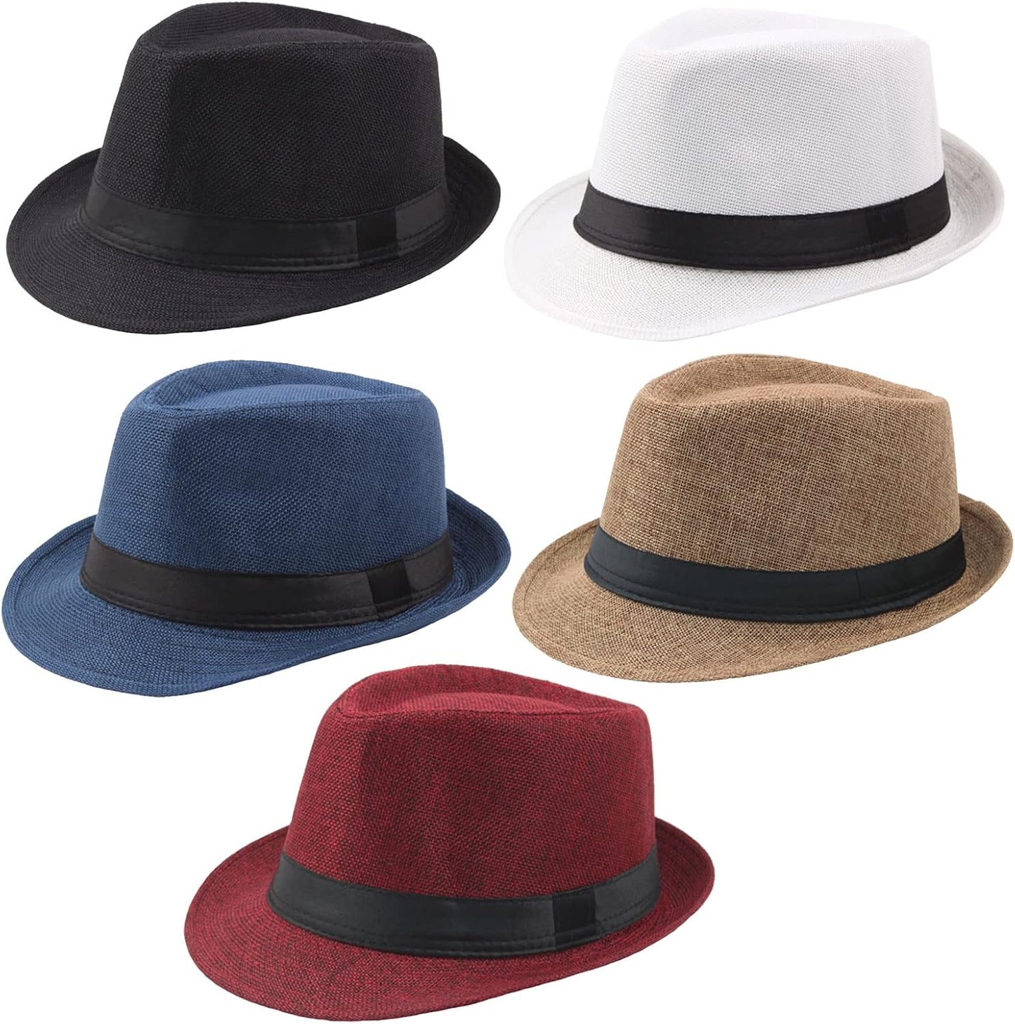 Ultrafun Short Brim Fedora Classic Summer Beach Sun Hat