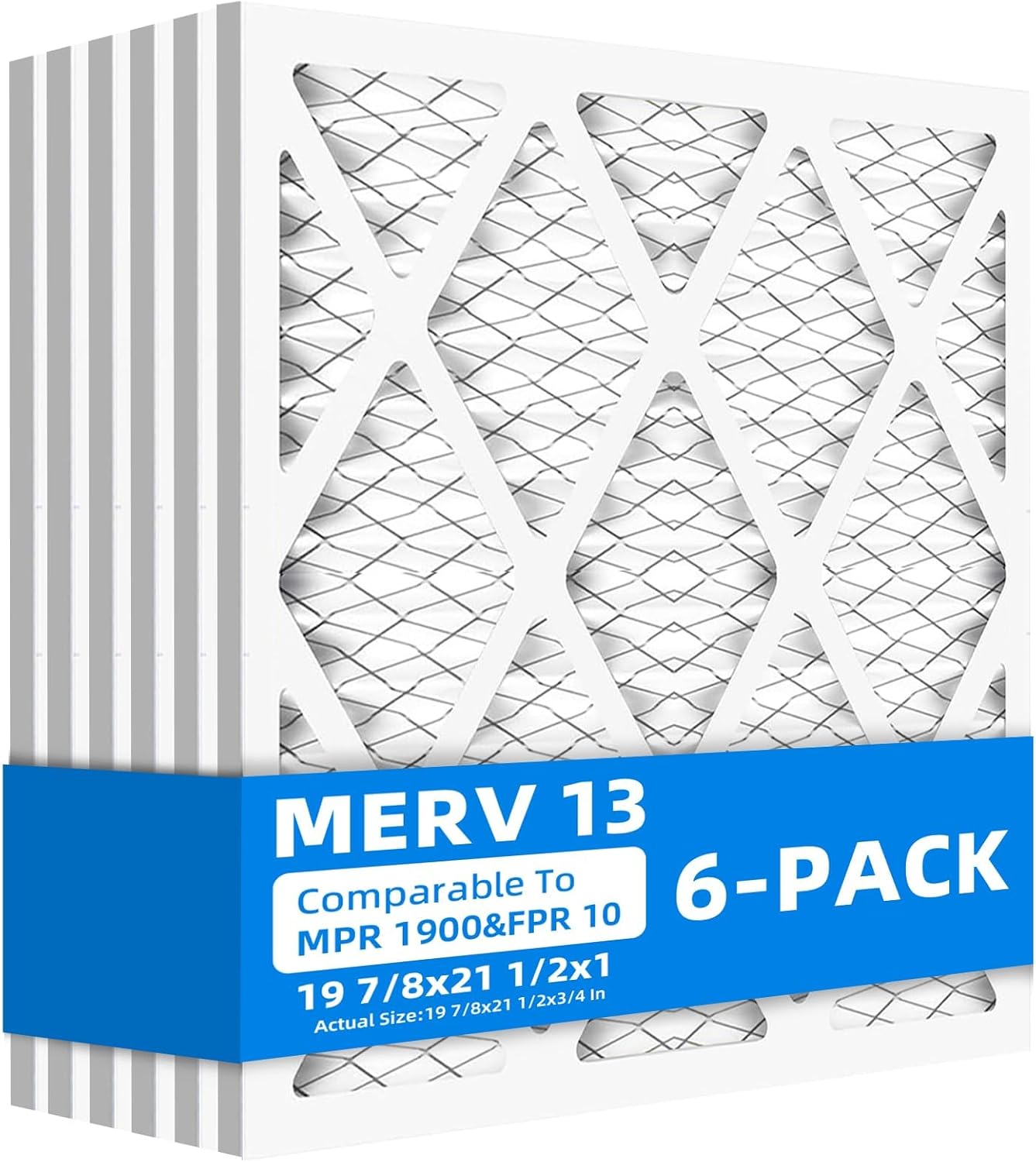 19 7/8x21 1/2x1 Furnace Air Filters - MERV 13 Pleated Quality