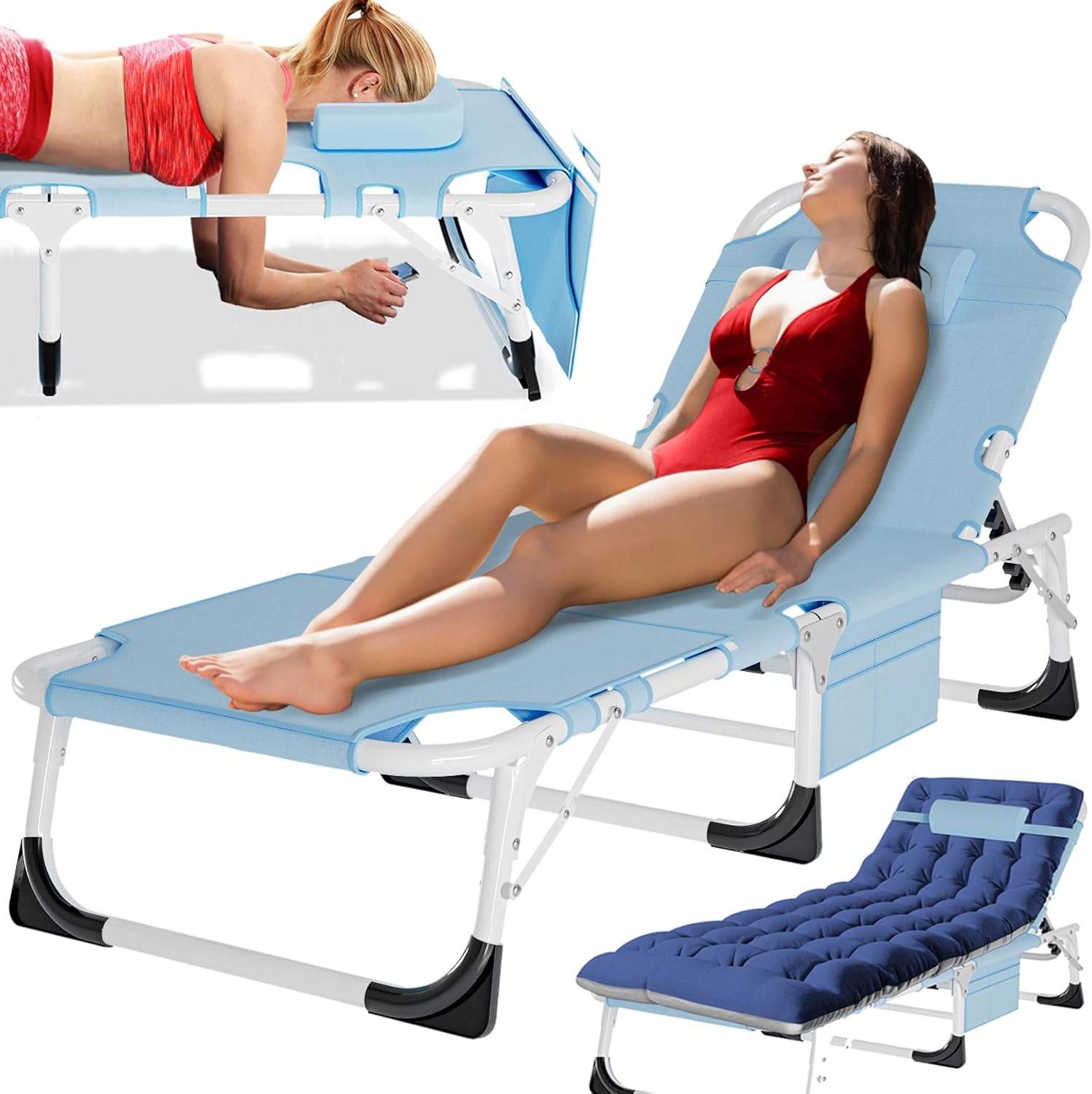 MOPHOTO Tanning Lounge Chair for Ultimate Sunbathing Comfort