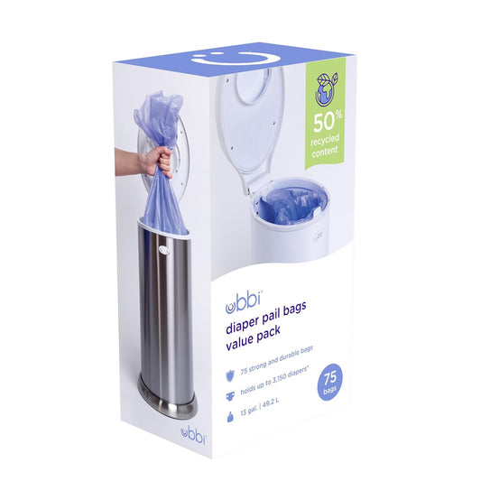 Ubbi 75 Disposable Baby Waste Bags ~ Odor-Controlled
