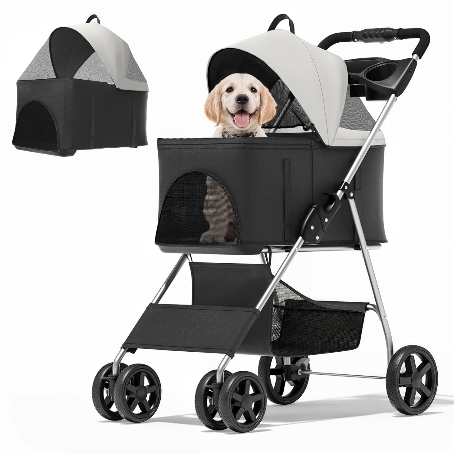 MoNiBloom 3 in 1 Foldable Pet Stroller for Small Dogs & Cats