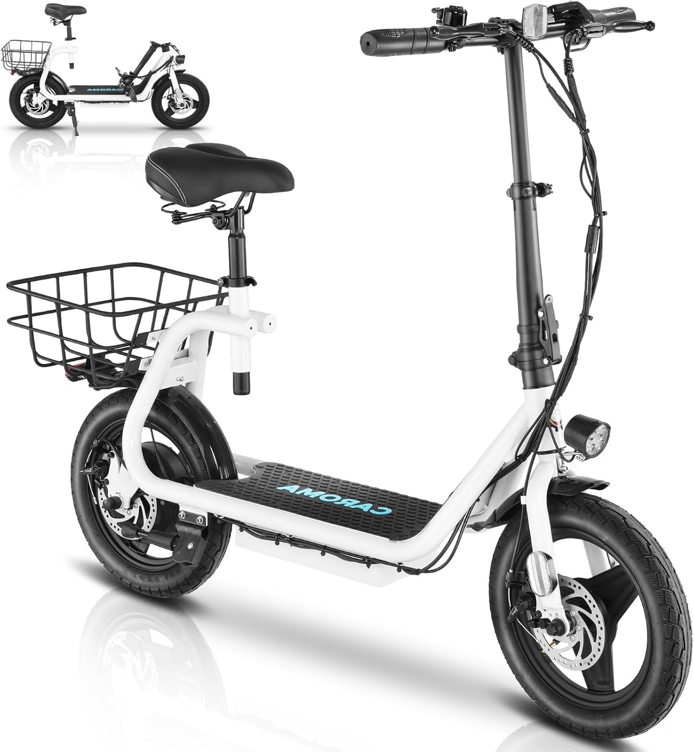 Caroma Peak 1200W Foldable Electric Scooter with Seat
