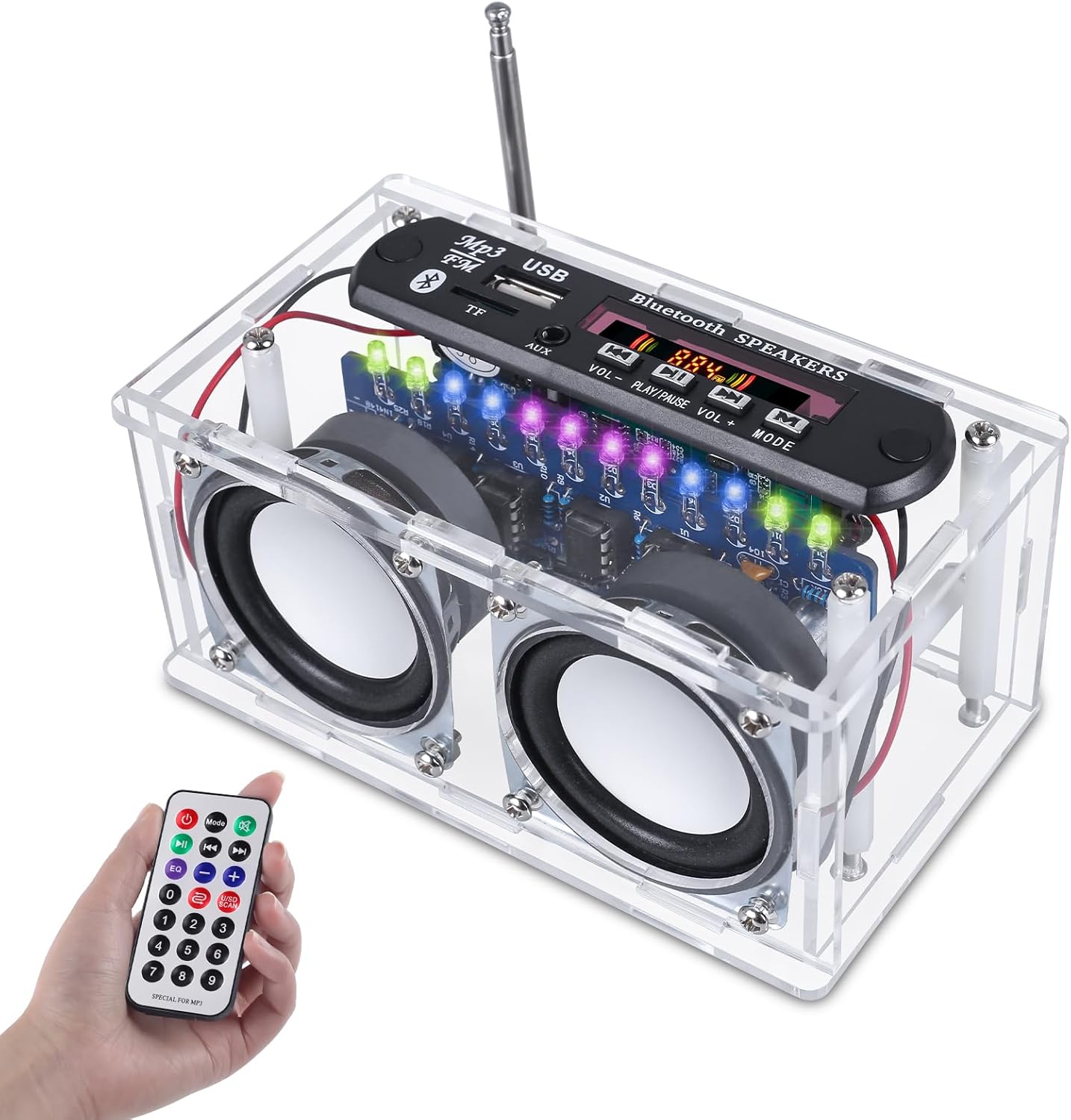 Build Your Own Bluetooth Speaker Kit - LED Spectrum & Remote Control