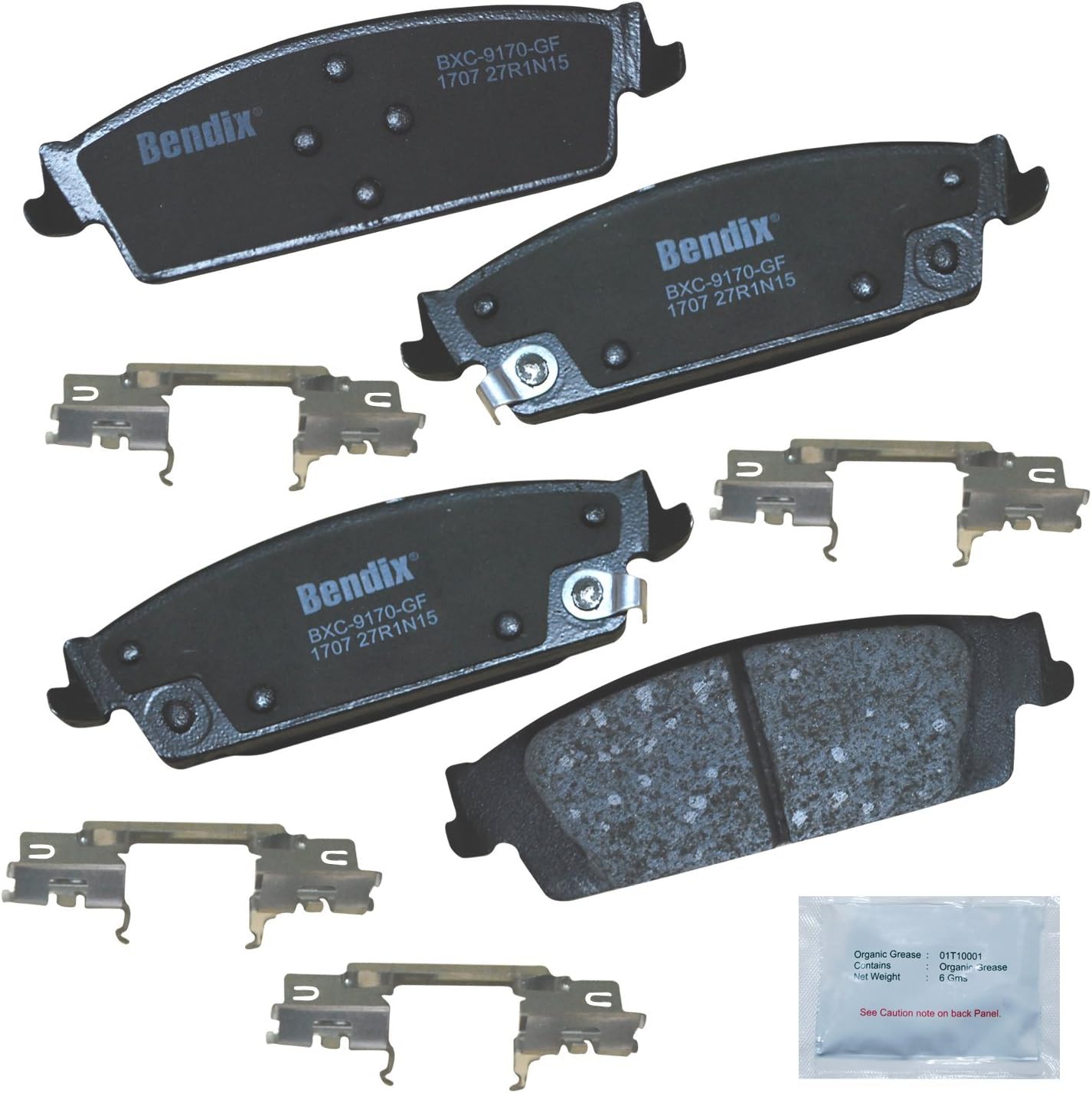 Bendix Priority1 CFC1707 Ceramic Rear Brake Pads for Cadillac
