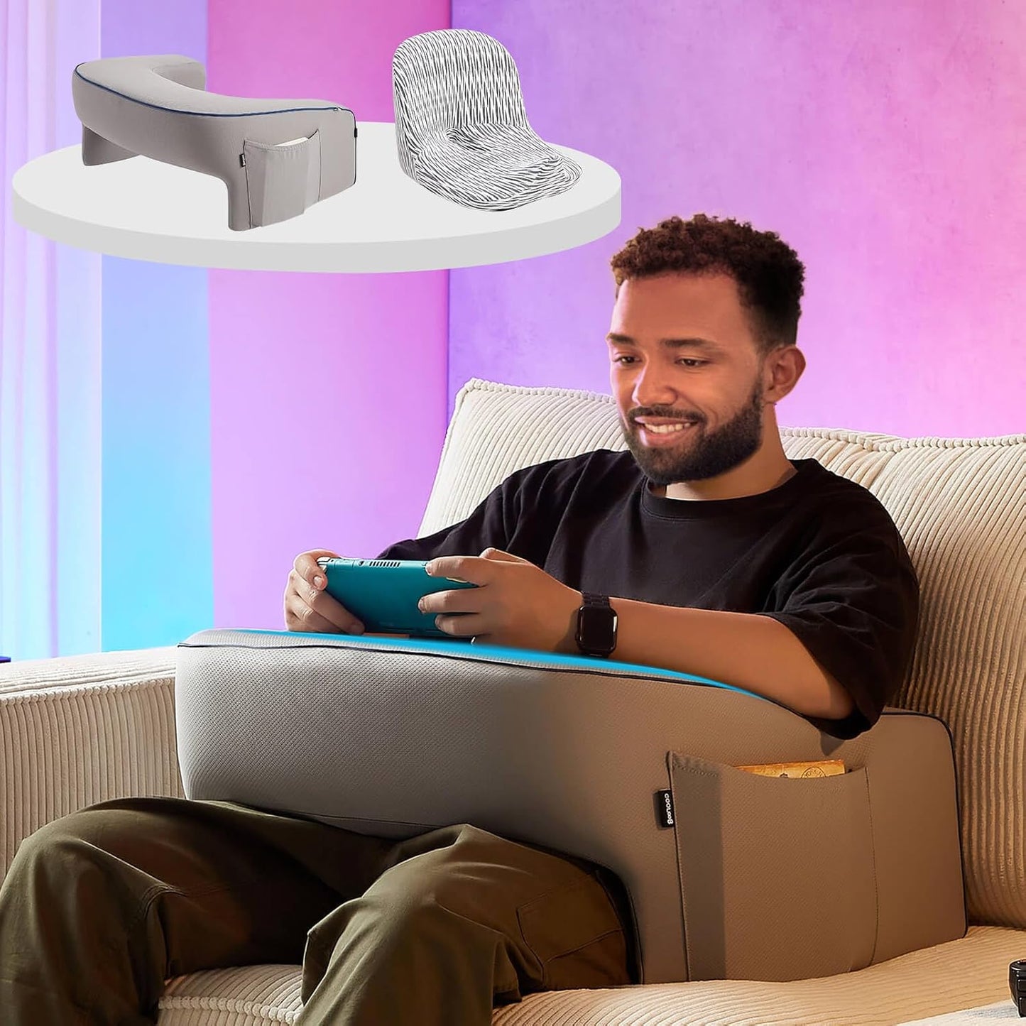 Ergonomic Memory Foam Gaming Pillow