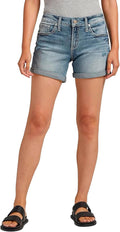 Silver Jeans Co. Women's Boyfriend Mid Rise Short - Relaxed Summer
