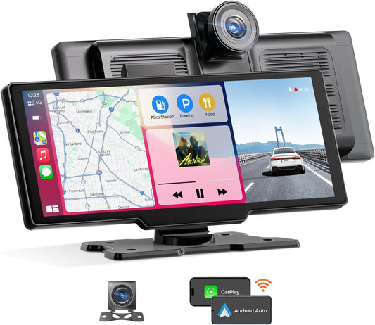 10.26 HD Screen Car Stereo: WiFi, 4K Dash Cam, Android Auto