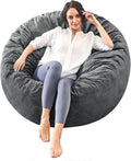 Plush Grey Bean Bag: Cozy Adult Lounger