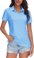 TACVASEN Women's V-Neck Polo Shirt - UPF 50+ Sun Protection designed