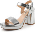 JOY IN LOVE Womens Chunky Platform High Heels Ankle Strap Sandals