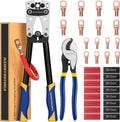 Heavy Duty Battery Cable Crimping Tool Kit - Ratchet Extended Handle