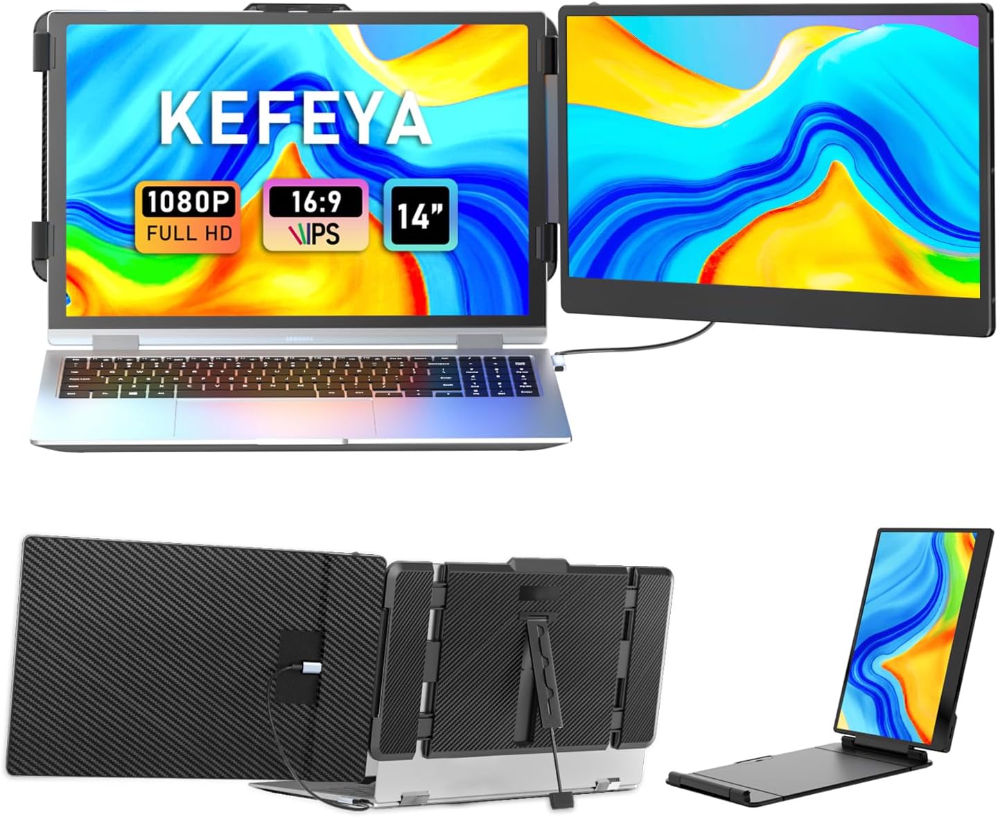 KEFEYA 14 FHD Dual Screen Laptop Extender