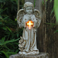 Angel Statue for Garden Solar Angel with LED Cross - Outdoor Memorial