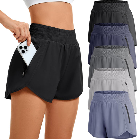 CE' CERDR Women's High Waisted Running Shorts with Pockets