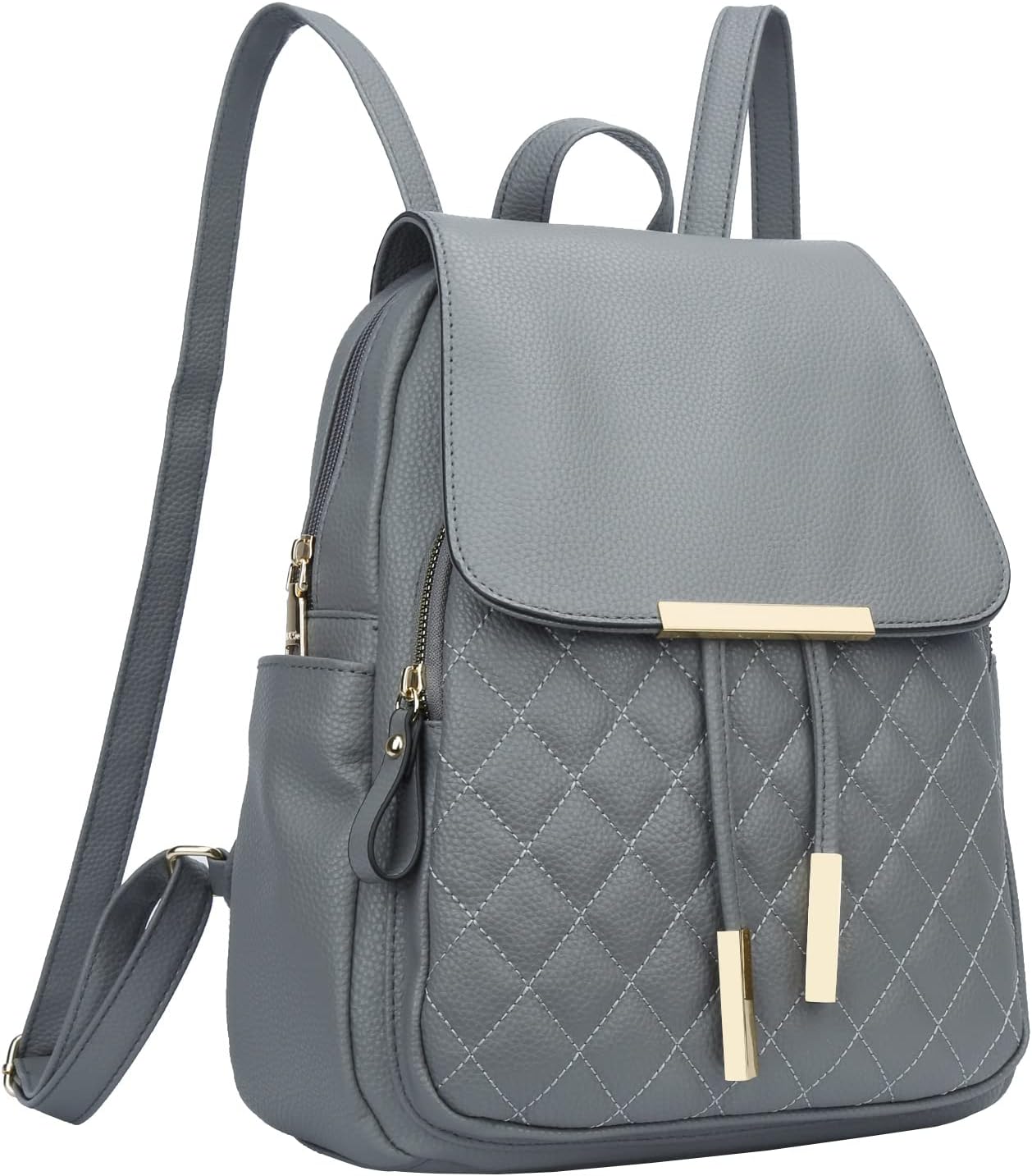 KKXIU Quilted Trendy Leather Backpack Purse for Women Travel