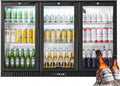 BODEGACOOLER Back Bar Cooler with 3 Glass Doors for Beverages